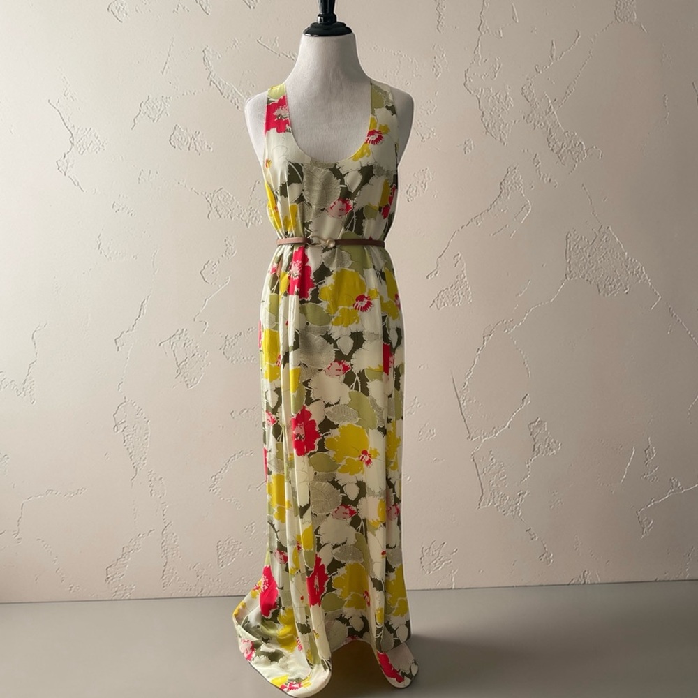 JOIE 100% silk floral scoop neck sleeveless high-low dress size medium like new